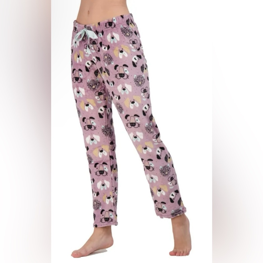 NYC Underground Women's Printed Plush Straight Leg Lounge Pants NWT